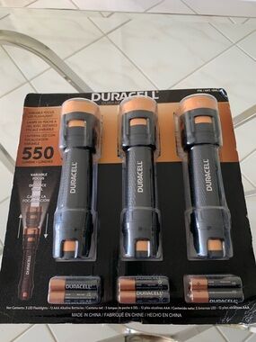Duracell 3-Pack Black and Copper LED Flashlights with Batteries